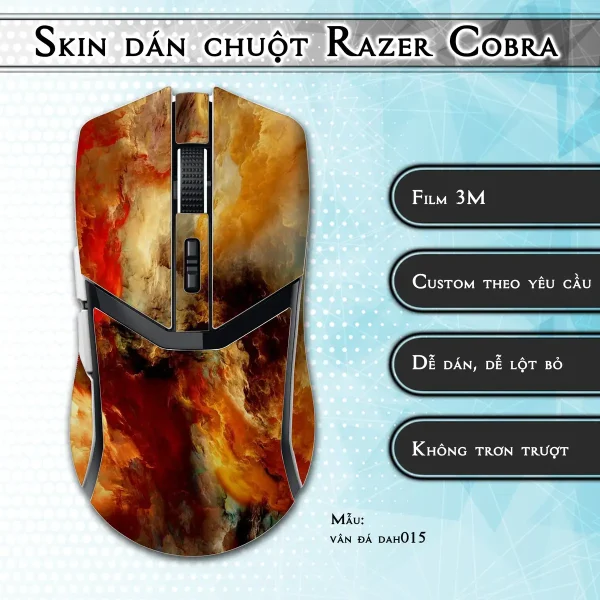 Skin dán chuột Razer Cobra Pro mẫu vân đá dah015