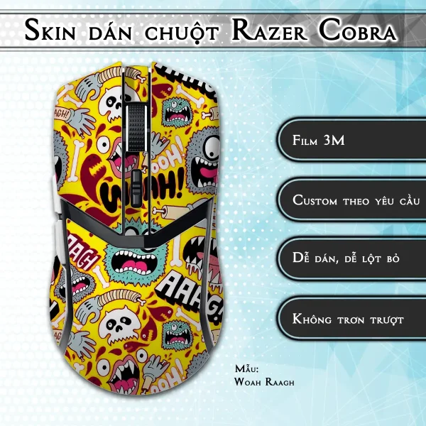 Skin dán chuột Razer Cobra Pro mẫu Woah Raagh