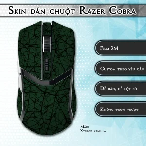 Skin dán chuột Razer Cobra Pro mẫu X-cross xanh lá