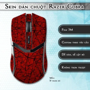 Skin dán chuột Razer Cobra Pro mẫu X-cross đỏ
