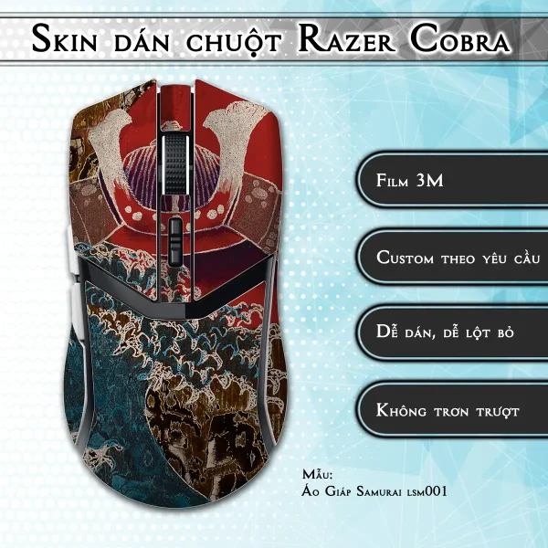 Skin dán chuột Razer Cobra Pro mẫu Áo Giáp Samurai lsm001