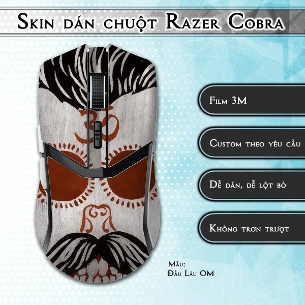 Skin dán chuột Razer Cobra Pro mẫu Đầu Lâu OM