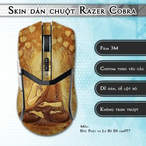 Skin dán chuột Razer Cobra Pro mẫu Đức Phật và Lá Bồ Đề lsm057