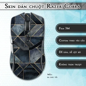 Skin dán chuột Razer Cobra Pro mẫu đa giác tối
