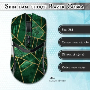 Skin dán chuột Razer Cobra Pro mẫu đá xanh xếp chéo