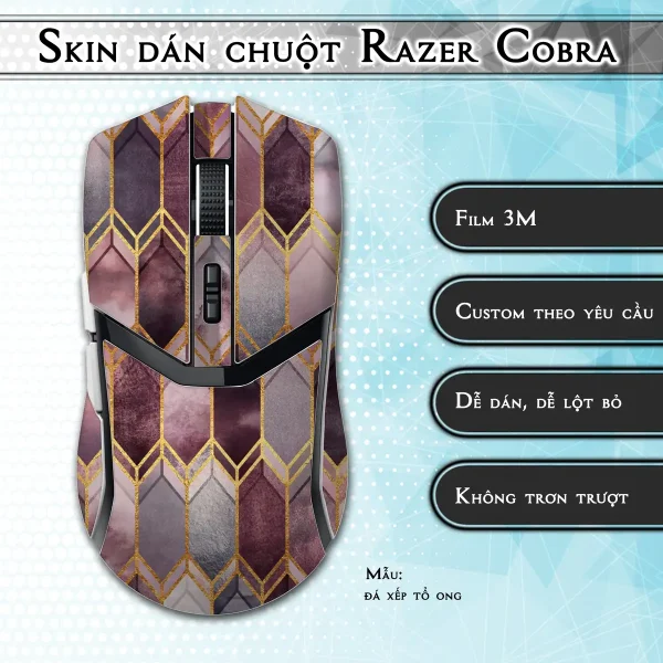 Skin dán chuột Razer Cobra Pro mẫu đá xếp tổ ong