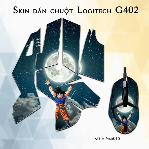 Skin dán chuột Logitech G402 mẫu 7 Viên Ngọc Rồng 7vnr015