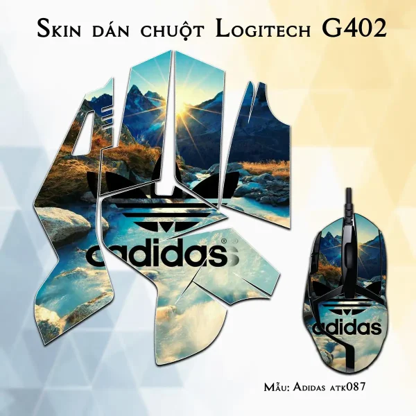 Skin dán chuột Logitech G402 mẫu Adidas atk087