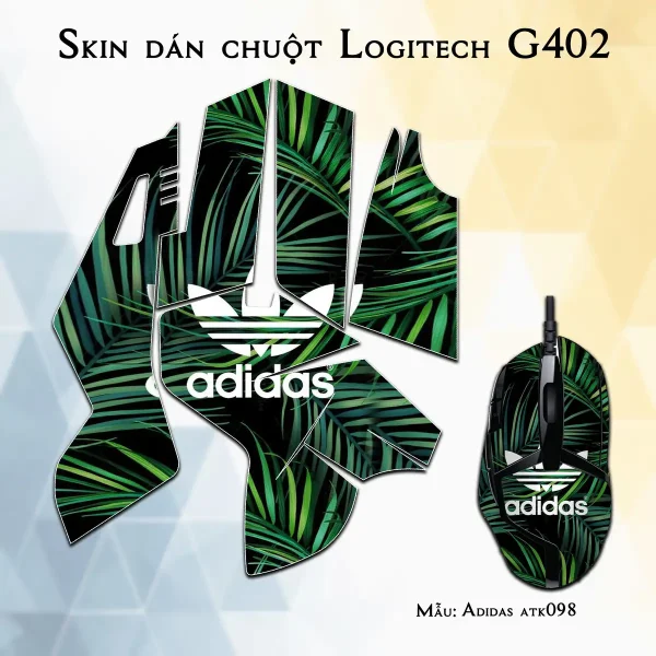 Skin dán chuột Logitech G402 mẫu Adidas atk098