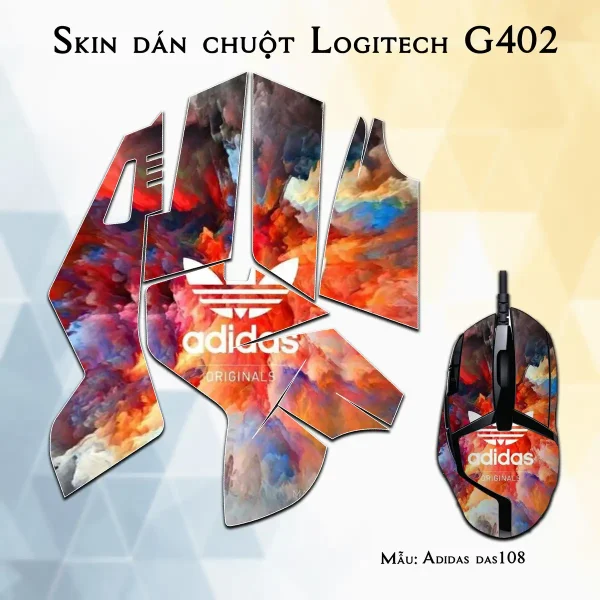 Skin dán chuột Logitech G402 mẫu Adidas das108