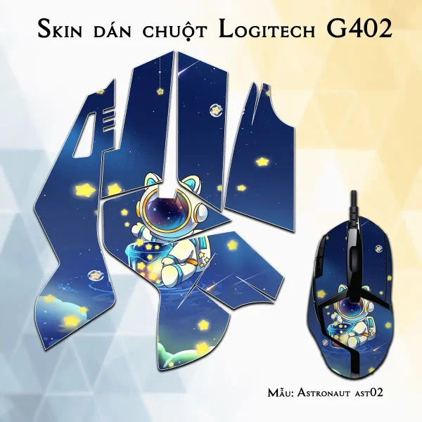 Skin dán chuột Logitech G402 mẫu Astronaut ast02