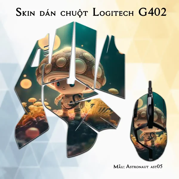 Skin dán chuột Logitech G402 mẫu Astronaut ast05