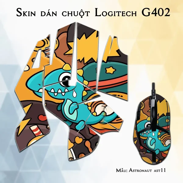 Skin dán chuột Logitech G402 mẫu Astronaut ast11
