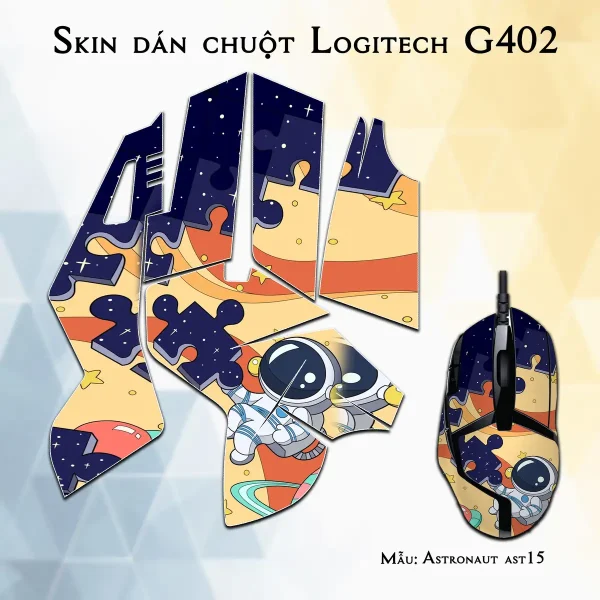 Skin dán chuột Logitech G402 mẫu Astronaut ast15