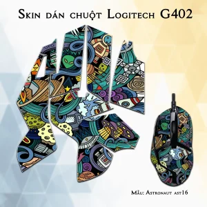 Skin dán chuột Logitech G402 mẫu Astronaut ast16
