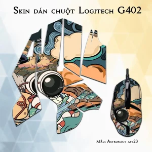 Skin dán chuột Logitech G402 mẫu Astronaut ast23