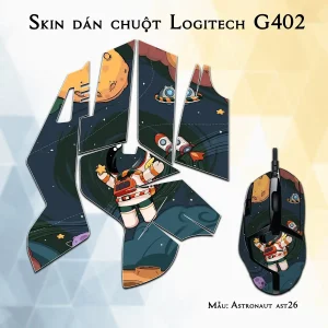 Skin dán chuột Logitech G402 mẫu Astronaut ast26
