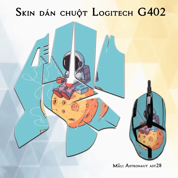 Skin dán chuột Logitech G402 mẫu Astronaut ast28