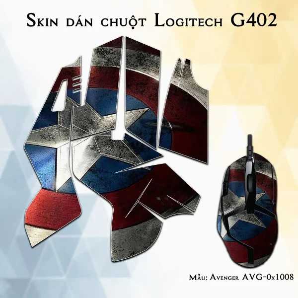 Skin dán chuột Logitech G402 mẫu Avenger avg1008