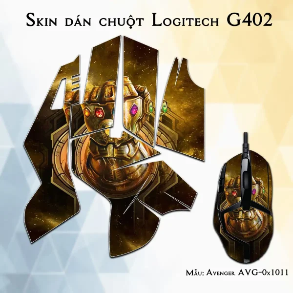 Skin dán chuột Logitech G402 mẫu Avenger avg1011