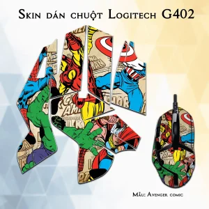 Skin dán chuột Logitech G402 mẫu Avenger comic