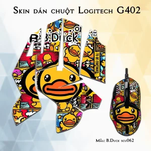 Skin dán chuột Logitech G402 mẫu B.Duck scu062