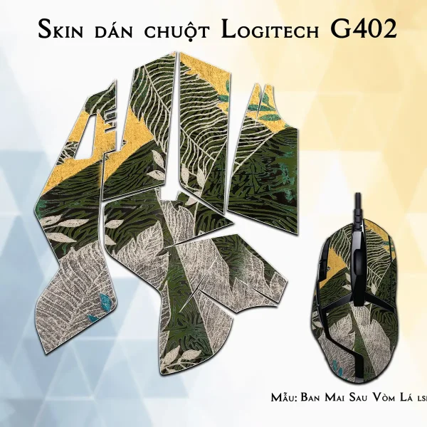 Skin dán chuột Logitech G402 mẫu Ban Mai Sau Vòm Lá lsm003