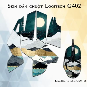 Skin dán chuột Logitech G402 mẫu Biển và trăng GSM166
