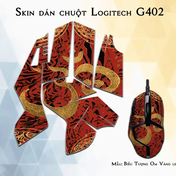 Skin dán chuột Logitech G402 mẫu Biểu Tượng Om Vàng lsm005