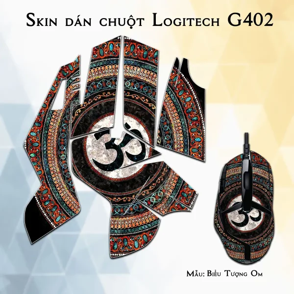 Skin dán chuột Logitech G402 mẫu Biểu Tượng Om