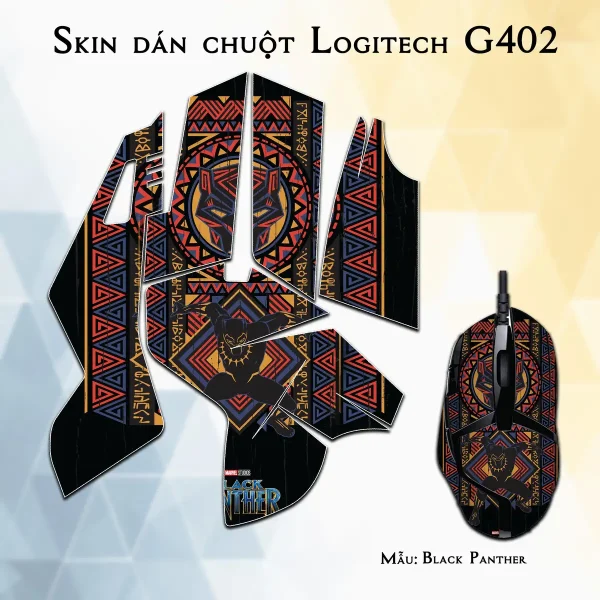 Skin dán chuột Logitech G402 mẫu Black Panther