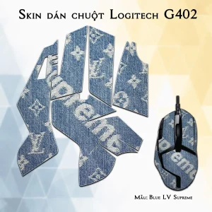 Skin dán chuột Logitech G402 mẫu Blue LV Supreme