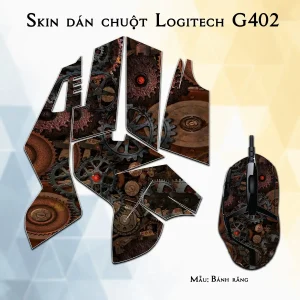 Skin dán chuột Logitech G402 mẫu Bánh răng