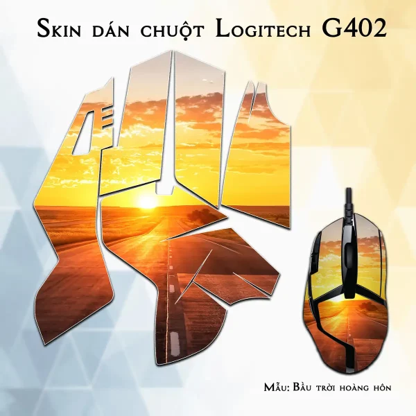 Skin dán chuột Logitech G402 mẫu Bầu trời hoàng hôn