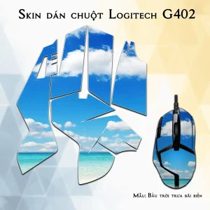 Skin dán chuột Logitech G402 mẫu Bầu trời trưa bãi biển