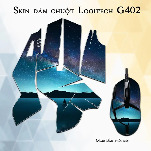 Skin dán chuột Logitech G402 mẫu Bầu trời đêm