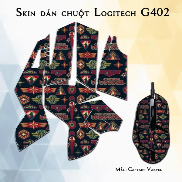 Skin dán chuột Logitech G402 mẫu Captain Varvel