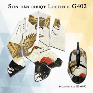 Skin dán chuột Logitech G402 mẫu chim hạc GSM092