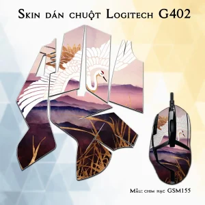 Skin dán chuột Logitech G402 mẫu chim hạc GSM155