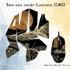 Skin dán chuột Logitech G402 mẫu Chim Hạc Phù Tang lsm012