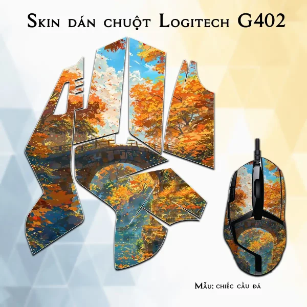 Skin dán chuột Logitech G402 mẫu chiếc cầu đá
