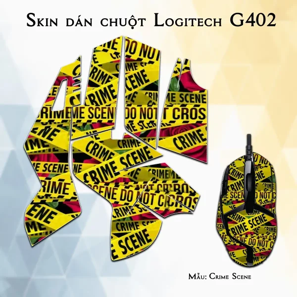 Skin dán chuột Logitech G402 mẫu Crime Scene