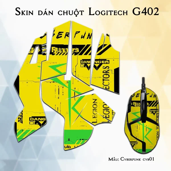 Skin dán chuột Logitech G402 mẫu Cyberpunk cyb01