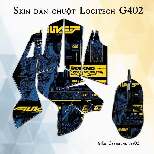Skin dán chuột Logitech G402 mẫu Cyberpunk cyb02