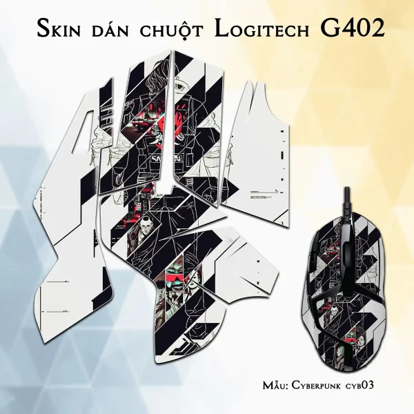 Skin dán chuột Logitech G402 mẫu Cyberpunk cyb03