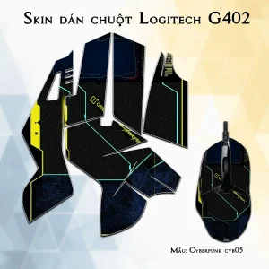 Skin dán chuột Logitech G402 mẫu Cyberpunk cyb05