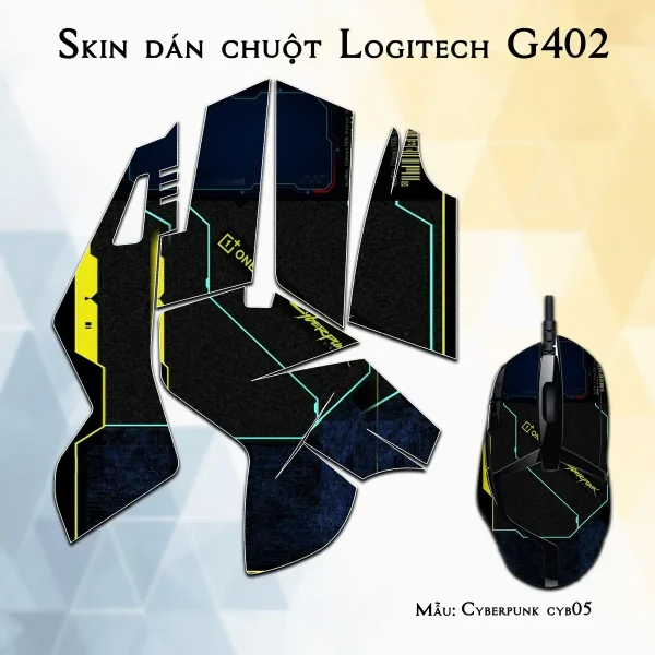 Skin dán chuột Logitech G402 mẫu Cyberpunk cyb05