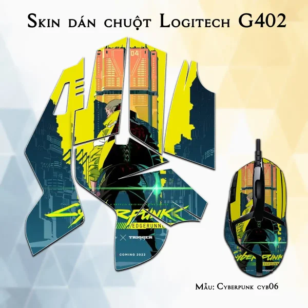 Skin dán chuột Logitech G402 mẫu Cyberpunk cyb06