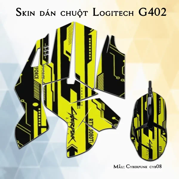 Skin dán chuột Logitech G402 mẫu Cyberpunk cyb08