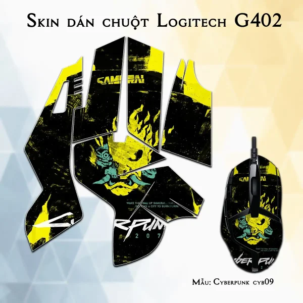 Skin dán chuột Logitech G402 mẫu Cyberpunk cyb09